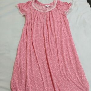 Secret Treasures Pink Lace-Trim Flutter Sleeve Nightgown
